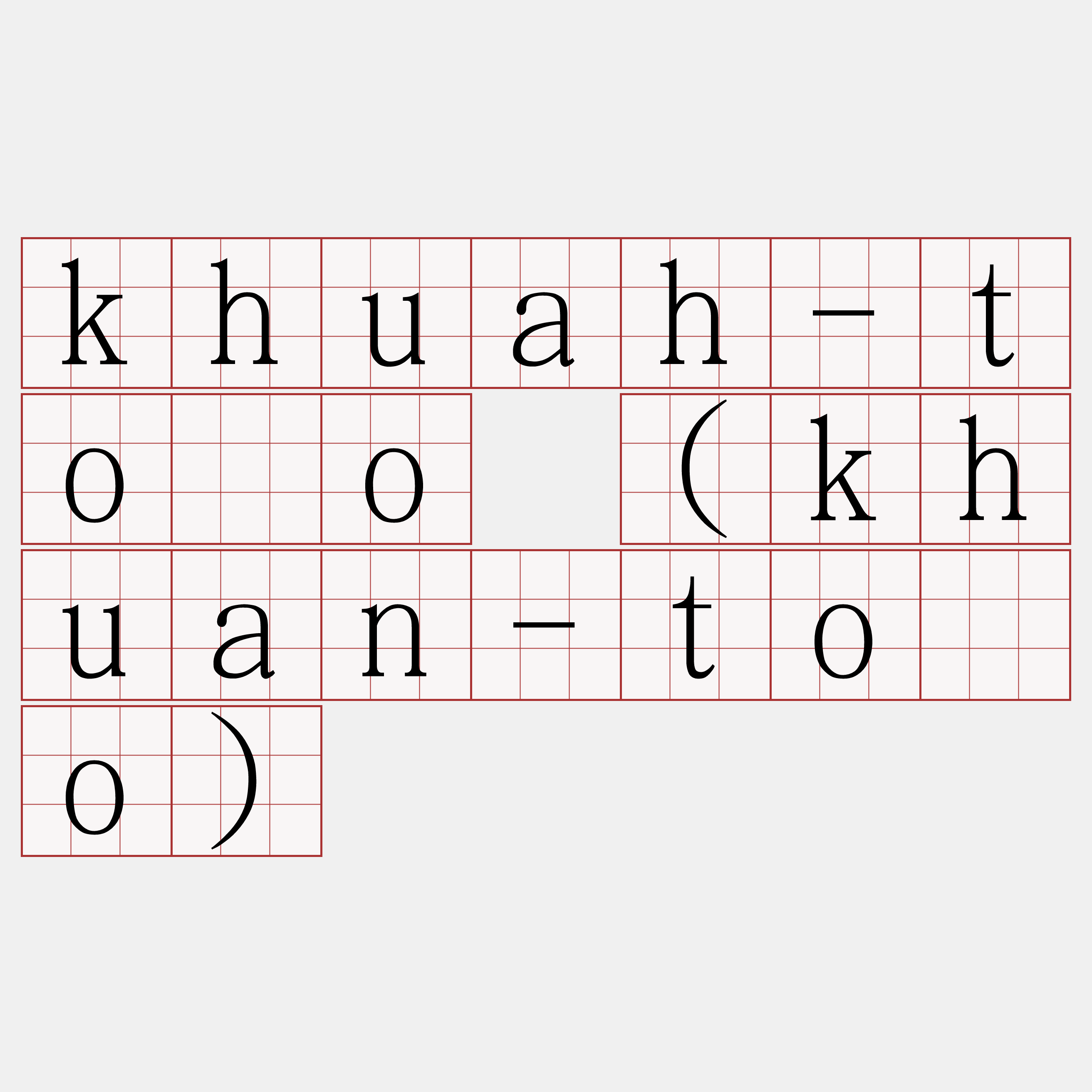 khuah-tōo (khuan-tōo)